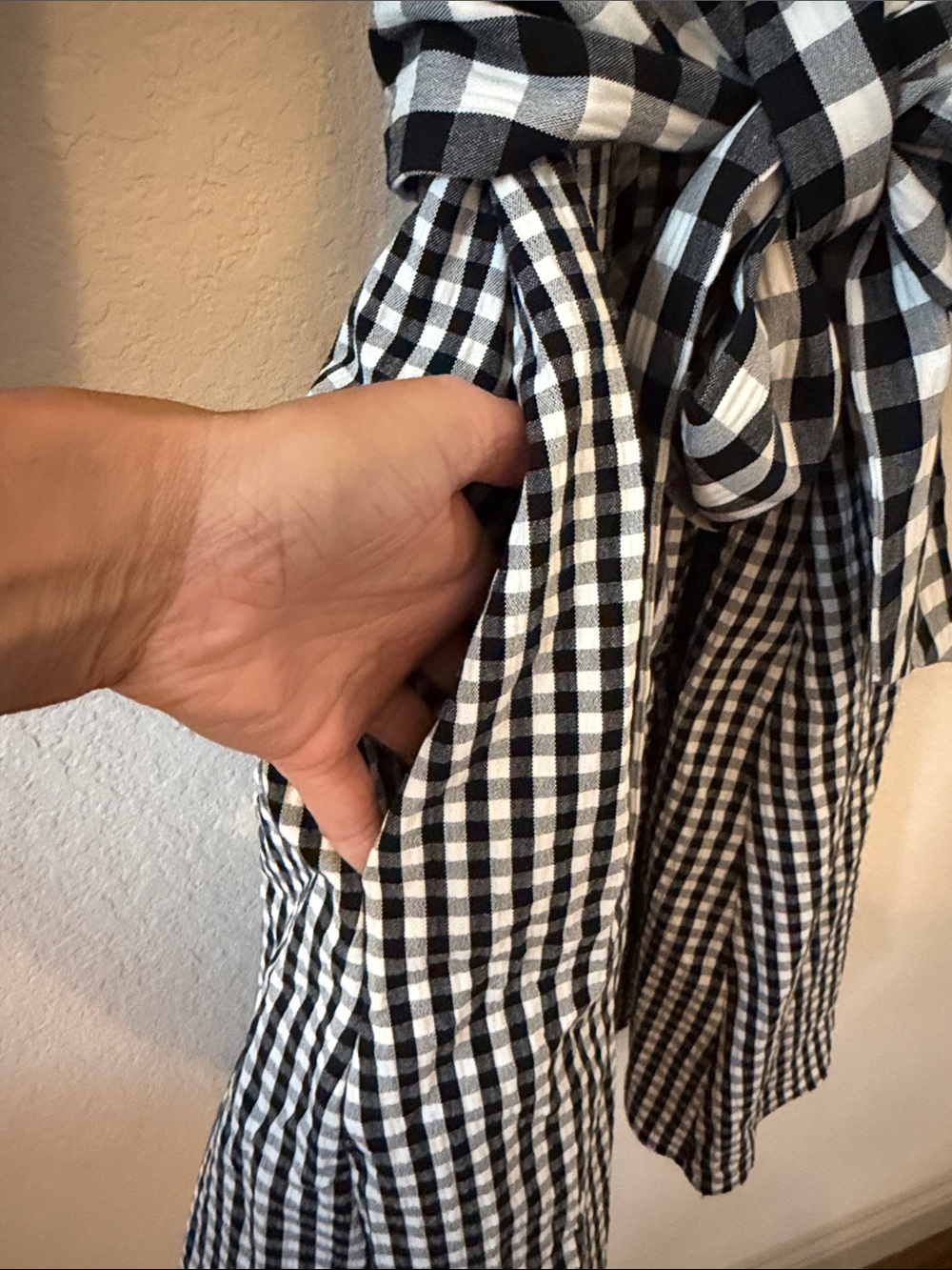 Tanya Taylor Rio Gingham Tie-Waist Shirtdress Black White 4 - Picture 8 of 16